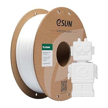 eSUN Filamento PLA 1,75 mm, filamento di Basic PLA per stampanti 3D Precisione dimensionale +/- 0,05 mm, bobina da 1 kg (2,2 libbre) Filamento PLA veloce per stampanti 3D, Bianco Freddo