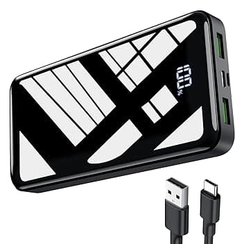 Power Bank 27000mAh, 22,5W PD20W USB C Power Bank a Ricarica Rapida, Batteria Esterna Portatile con Display LED per Telefoni
