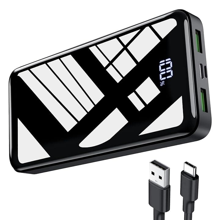 Power Bank 27000mAh, 22,5W PD20W USB C Power Bank a Ricarica Rapida, Batteria Esterna Portatile con Display LED per Telefoni