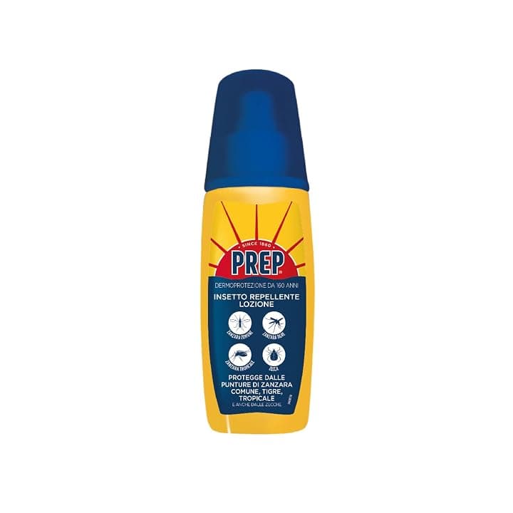 Prep, Insetto-Repellente Lozione, Lozione Antipuntura Pronta all'Uso, Protegge dalle Punture di Zanzara Comune, Tigre, Tropicale, Zecche, 100ml