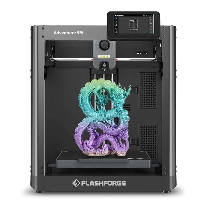 FLASHFORGE Adventurer 5M Stampante 3D, stampante livellante completamente automatica con stampa ad alta velocità 600mm/s, struttura XY core, grandi dimensioni di stampa 220 * 220 * 220mm