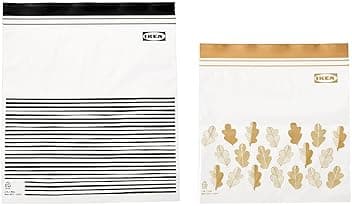 Ikea, Sacchetti richiudibili Istad, 1 confezione da 50 pezzi, 25 da 1,2 litri e 25 da 2,5 l, per freezer, qualità alimentare, colore viola, plastica, Grey