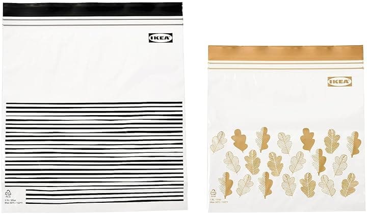 Ikea, Sacchetti richiudibili Istad, 1 confezione da 50 pezzi, 25 da 1,2 litri e 25 da 2,5 l, per freezer, qualità alimentare, colore viola, plastica, Grey