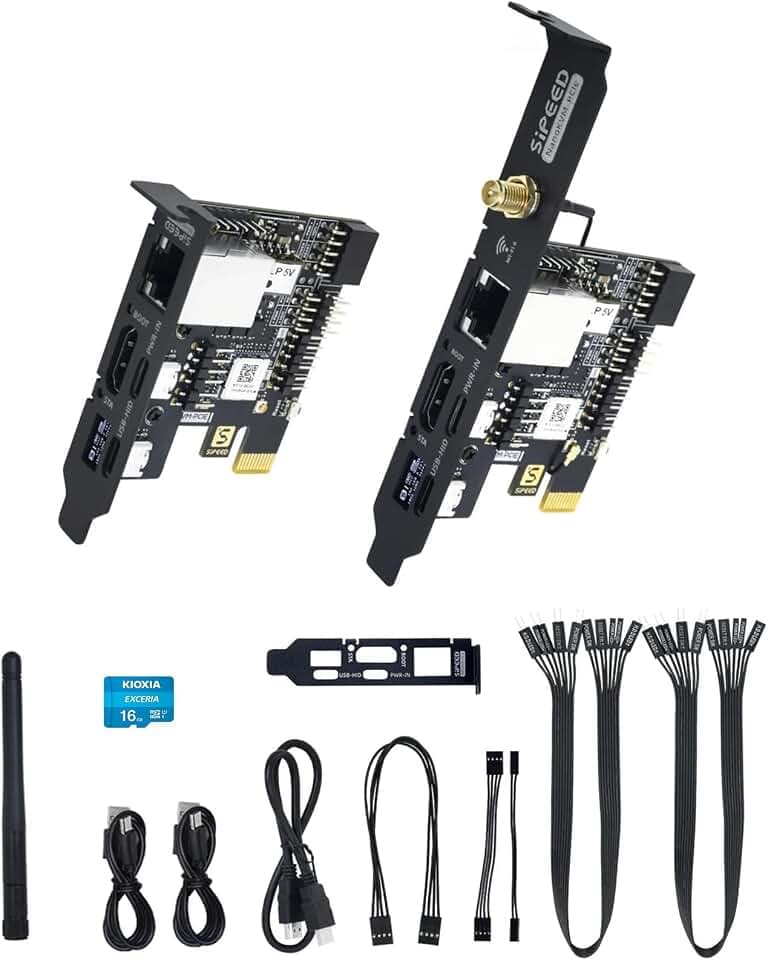 youyeetoo Sipeed NanoKVM Mini Remote Control Operations Maintenance Server, 1TOPS NPU 1GHz C906 RISC-V Linux Single Board Computer (versione PCIE) (con PoE (kit da 16 GB)