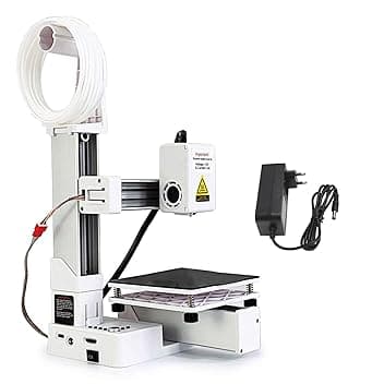 Stampante 3D per Principianti Facile da Usare per Principianti Compatta con Dimensioni di Stampa Mm Filamento TPU PLA Ad Alta Risoluzione da 0,05 Mm (WHITE)