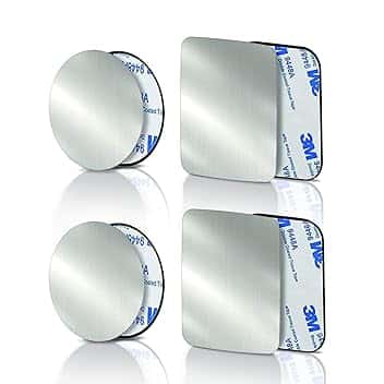 Cable Technologies 3M - Confezione da 4 Piastre per Cellulare Auto, Piastre Sottili in Metallo per Supporto Magnetico Calamita da Auto, 2 rotonde e 2 rettangolari