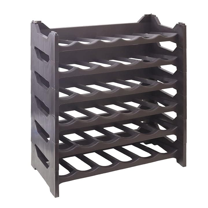 MAURY'S Cantinetta Vino Portabottiglie in Plastica ed Eleganti Portavini per Organizzare e Valorizzare la Tua Collezione. Soluzioni Pratiche e Decorative.(36 Bottiglie, Brown)