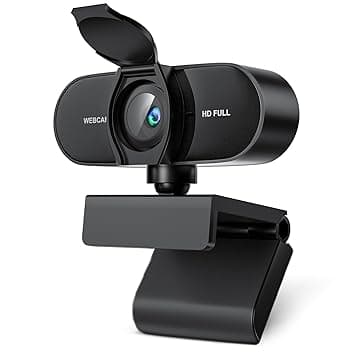 OFFCUP 1080P Webcam PC con Microfono Cancellazione del Rumore, Web Cam Full HD 1080p USB Web Camera Streaming Videocamera Plug & Play PC Laptop Desktop per Videochiamate Conferenza e Studio