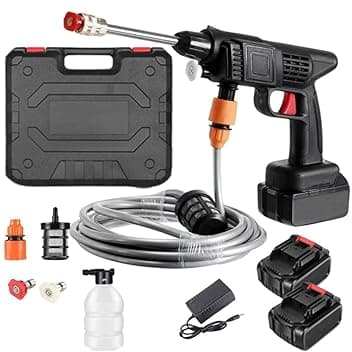 Idropulitrice Portatile a Doppia Batteria 48V Max | 90 Bar di Pressione con Ugello Multispruzzo 6 in 1