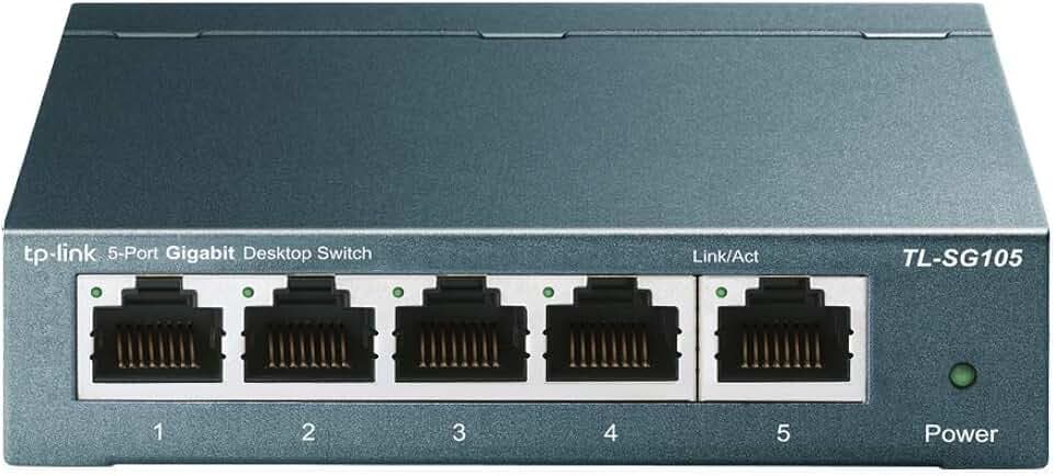 TP-Link TL-SG105 Switch 5 Porte Gigabit, 10/100/1000 Mbps, Plug & Play