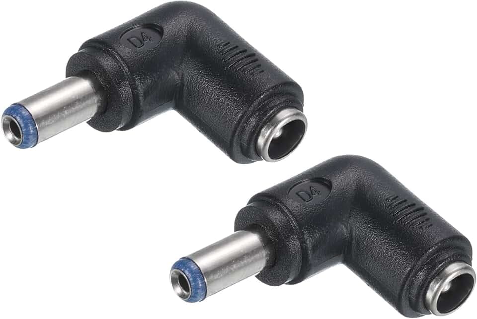 QUARKZMAN Adattatore Connettore di Alimentazione DC, 2Pz Femmina Jack 5.5mm x 2.1mm Angolo di 90 Gradi a Maschio Spina 5.5mm x 2.1mm Convertitore di Accoppiamento