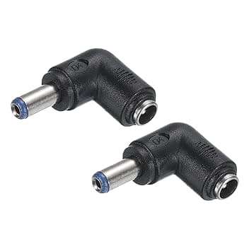 QUARKZMAN Adattatore Connettore di Alimentazione DC, 2Pz Femmina Jack 5.5mm x 2.1mm Angolo di 90 Gradi a Maschio Spina 5.5mm x 2.1mm Convertitore di Accoppiamento