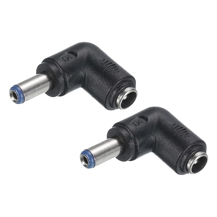 QUARKZMAN Adattatore Connettore di Alimentazione DC, 2Pz Femmina Jack 5.5mm x 2.1mm Angolo di 90 Gradi a Maschio Spina 5.5mm x 2.1mm Convertitore di Accoppiamento