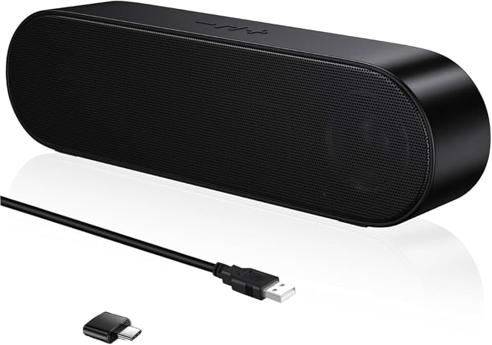 ZETIY Mini Altoparlante per PC, Casse Computer con Alimentazione USB, Altoparlante USB Stereo Sound Mini Casse Soundbar Portatile per Tablet Desktop Laptop e Banco Cassa - Nero