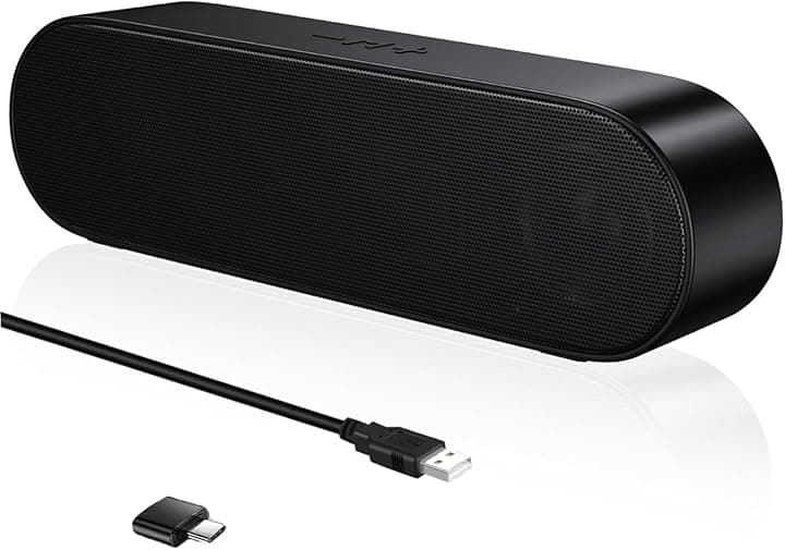 ZETIY Mini Altoparlante per PC, Casse Computer con Alimentazione USB, Altoparlante USB Stereo Sound Mini Casse Soundbar Portatile per Tablet Desktop Laptop e Banco Cassa - Nero