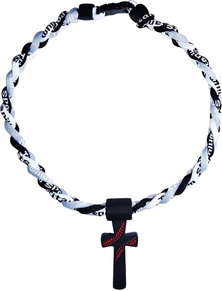 Veitlyn Collana in corda da baseball con croce in silicone per cestino pasquale Stuffers