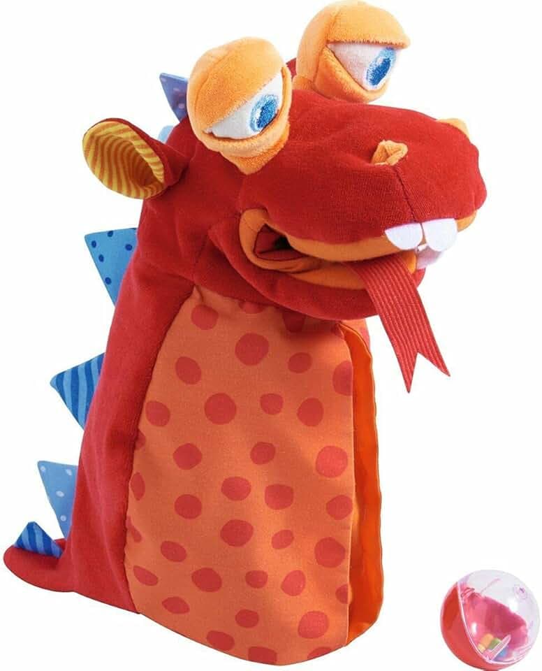 HABA Manichino mostro onnivoro – Con occhi mobili e sfera in plastica come mangime per mostro, 39 cm, perfetto per teatro delle marionette – a partire da 1,5 anni – 2011706001