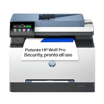 HP Color LaserJet Pro 3302fdw 499Q8F, Stampante Multifunzione A4, Stampa Fronte e Retro Automatico, 25 ppm B/N e a Colori, USB, Wi-Fi, Ethernet, Fax, Copia, Scansiona, ADF da 50 Fogli, Smart, Blu Blue Angel