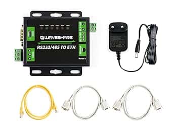 Waveshare Industrial RS232/RS485 to Ethernet Converter Dual Serial Ports TCP Server TCP Client UDP Server UDP Client HTTPD Client Supports Customized Webpage DNS Domain Name Resolution