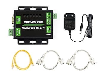 Waveshare Industrial RS232/RS485 to Ethernet Converter Dual Serial Ports TCP Server TCP Client UDP Server UDP Client HTTPD Client Supports Customized Webpage DNS Domain Name Resolution