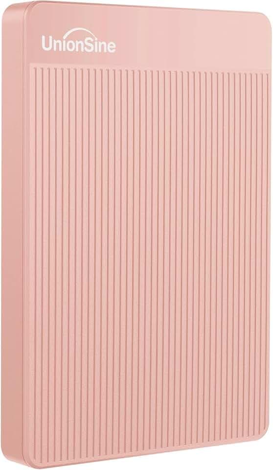 UnionSine Hard Disk Esterno 2,5" 500GB Ultra Slim Portatile USB3.0 SATA HDD Storage per PC, Macbook, PS4, Xbox series, Wii u, TV (Rosa) HD2510