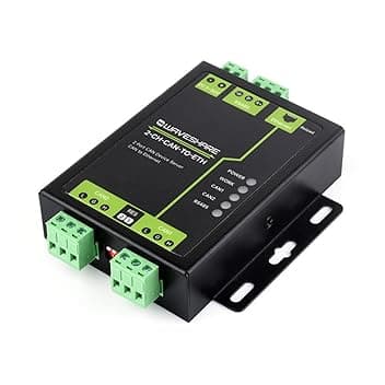 TUOPUONE Grado industriale 2-Ch CAN a Ethernet Server 2-Ch CAN + RS485 + porta Ethernet Supporta CAN Repeater/CAN a RS485 Dual Socket Custodia in lega di alluminio Supporto da parete