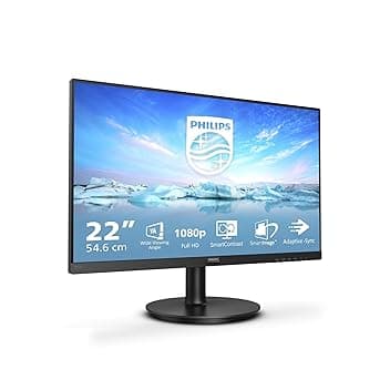 Philips Monitor 221v8 22 pollici 1920x1080, FHD, 75Hz, VA Panel, 4ms GtG, (HDMI1) Adaptive Sync, Nero
