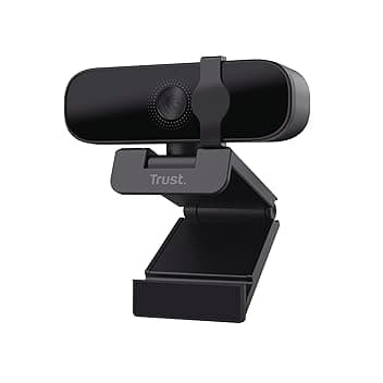 Trust Oran 1080p Webcam PC con Microfono, Web Camera PC USB con Filtro Privacy, Fuoco Fisso 30 FPS, Plastica Riciclata 85%, Videocamera Full HD per Laptop Desktop Mac Windows Skype Zoom Teams