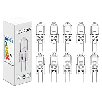 Lampadine Alogene G4 (10 pezzi)12V 20W 2800K Luce bianca calda dimmerabile lampadina alogena Per la sostituzione di lampadari di cristallo, luci di segnalazione, illuminazione della cucina, ecc.