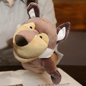 Marionette a mano per bambini, neonati contenente Lupo, Tigre, Leone, Scimmia e bocche aperte mobili, perfette per raccontare storie, insegnare, per bambini in età prescolare e come regalo di