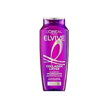 L'Oréal Paris Elvive Shampoo Volumizzante, Per Capelli Fini, Sottili, Piatti e Senza Volume. Volume Duraturo Fino a 72H, Con Peptidi di Collagene, Collagen Lifter, 300 ml