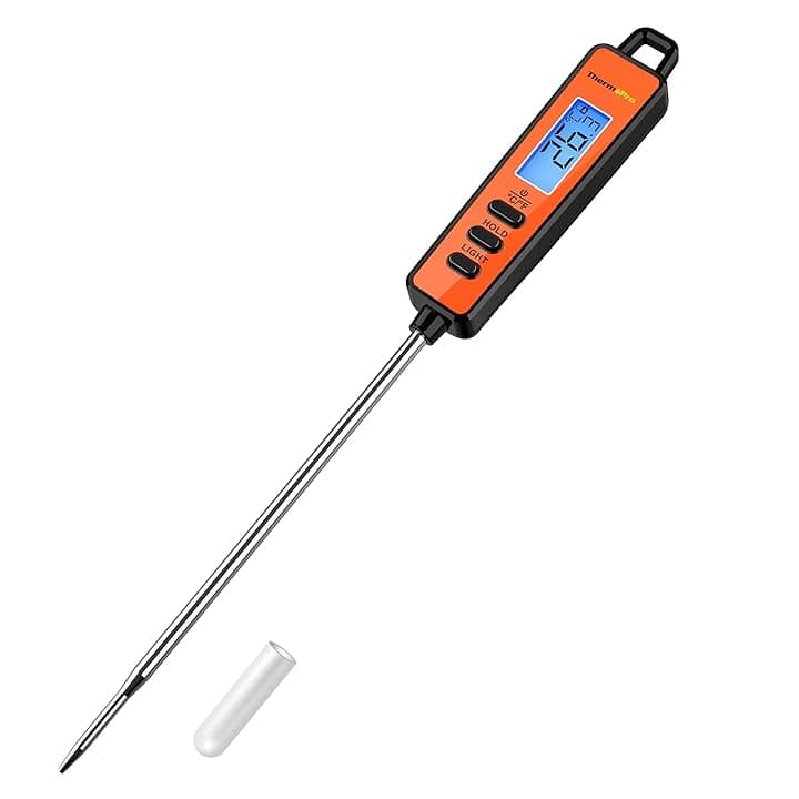 ThermoPro TP01S Termometro da Cucina Lettura Istantanea con Sonda Lunga Termometro Carne Digitale per Cottura Alimenti Latte Dolci Olio Liquidi Cibo Barbecue