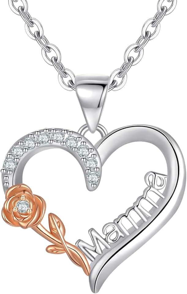 Tusuzik Regalo Festa Della Mamma Idee Regalo Mamma Compleanno Collana Argento 925 Donna Collana a Cuore Squisita Regali per lei Regali Festa Della Mama
