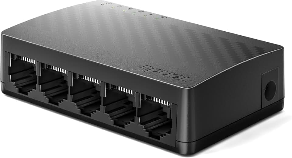 Tenda Switch Gigabit 5 Porte, Switch Ethernet 10/100/1000 Mbps, Switch di Rete con Indicatore LED, Plug & Play, Mini Formato, Montaggio Desktop o a Parete (SG105 V4.0)