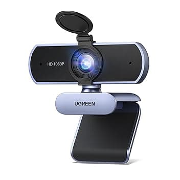 UGREEN Webcam Full HD 1080P 30FPS USB A PC Camera 2 Microfono Incorporato 85°Angolo di Visione per Windows MacOS Linux Supporto Youtube Streaming Skype Video Calling Zoom Videoconferenze(Grigio) ClimatePartner certified