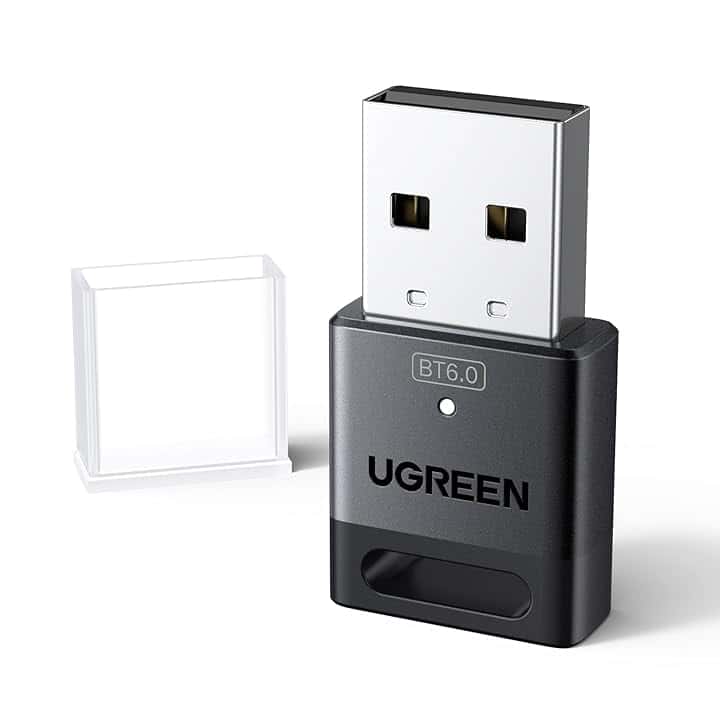 UGREEN Bluetooth 6.0 USB Adattatore per PC Dongle Chiavetta per Windows 11 10 8.1 Compatibile con Controller di PS5 PS4 Telefono Cuffie Auricolare Tastiera Mouse
