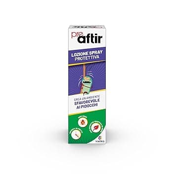 Preaftir Lozione Spray Preventiva Antipidocchi, Trattamento Pidocchi e Lendini, Azione Lenitiva, Antiprurito, per Adulti e Bambini, 100 ml