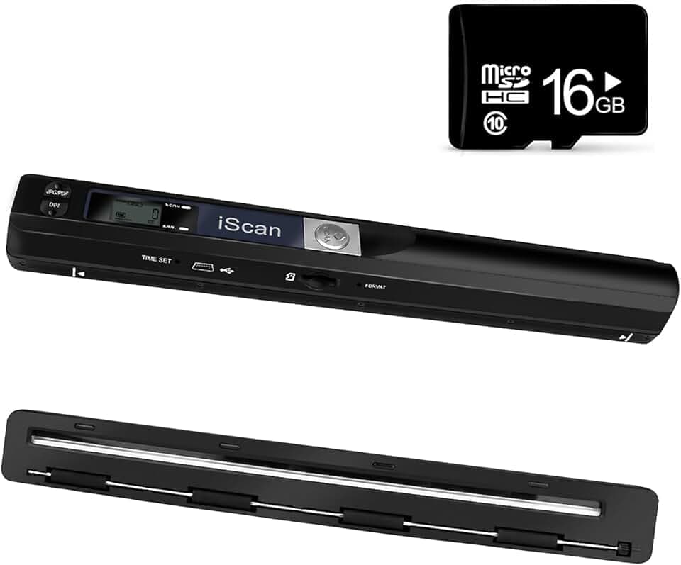 Scanner per documenti portatile, 900 dpi, scanner di immagini USB A4 a colori, scanner portatile per foto, scansione pratica (formato JPG/PDF, USB 2.0 ad alta velocità, micro bisogno di schede SD/TF