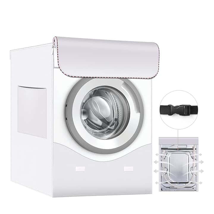 Coprilavatrice da Esterno Impermeabile, Coprilavatrice da Interno Spesso Argentato, Copri Lavatrice Esterni con Apertura Anteriore, Copri Asciugatrice da Esterno Protezione Solare, 60 * 64 * 85 CM