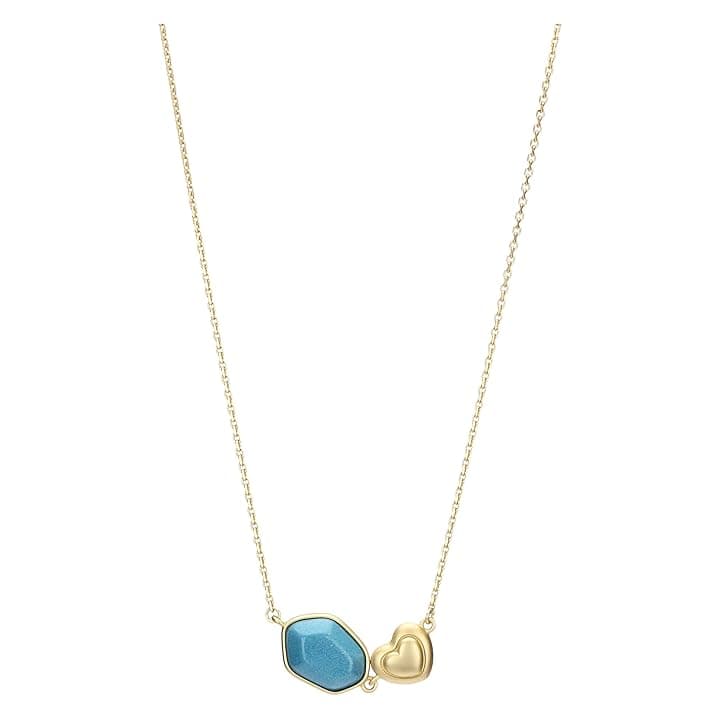 THUN THUN - Collana con pietra in ceramica e cuore - ceramica, metallo - Collezione Dedicato a te - 40 + 5 cm