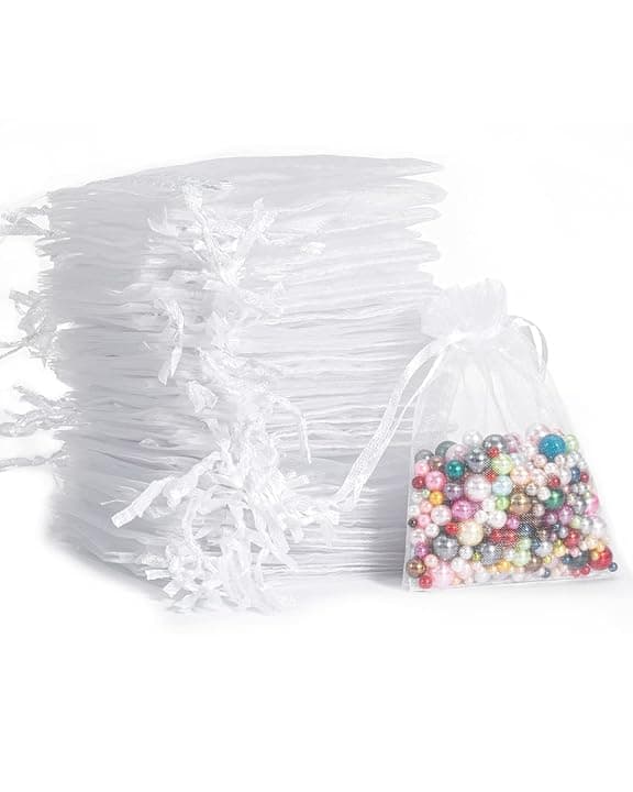 Carehabi Organzasäckchen 50 sacchetti in organza, 7 x 9 cm, sacchetto regalo in organza, sacchetto per gioielli, sacchetti per matrimonio, lavanda, bomboniere nuziali Global Recycled Standard