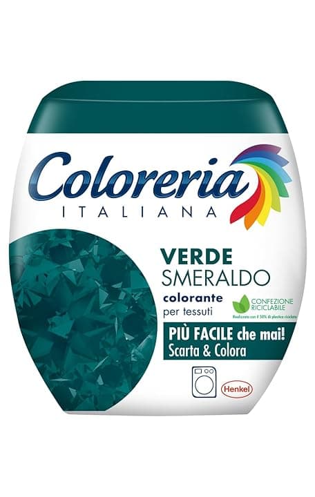 Coloreria Italiana Grey Colorante Tessuti e Vestiti in Lavatrice, Verde Smeraldo, 1 Confezione