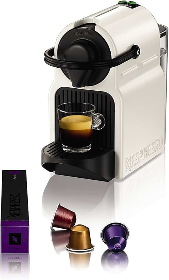 Nespresso Inissia XN1001, Macchina da caffè di Krups, Sistema Capsule Nespresso, Serbatoio acqua 0.7L, White