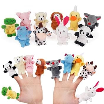 Marionette per Bambini,10 Pezzi Marionette da Mano,Animali Burattini,delle Dita Burattino di Peluche, Burattino Animale Dito Set, Burattini da Dito per narrazione Giochi Ruolo insegnamento
