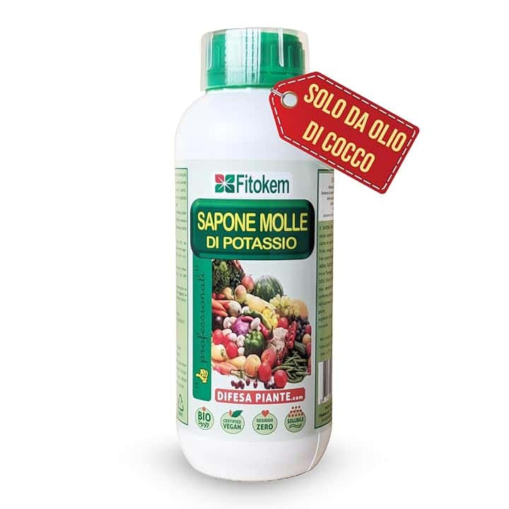 FITOKEM - Sapone Molle Potassico per Piante (1 Litro) Sapone Molle di Potassio per Piante, Insetticida ad Azione Abbattente contro Afidi, Cocciniglia, Effetto Corroborante Naturale e Lava Melata