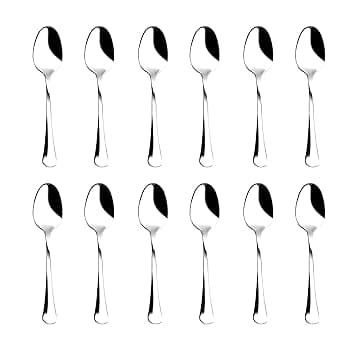 zanetti Set 12 Cucchiaini da caffè in acciaio inox 18/C, Modello Boston, acciaio lucido e resistente, confezione da 12 pezzi, made in Italy, 590609