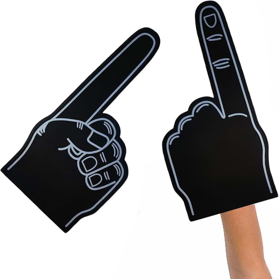 Genérico Foam Finger - Giant Foam Finger | Sports Foam Finger | 18 Inch Sports Fan Foam Finger, Cheerleading Foam Finger, Blank Foam Hand, Cheerleading Props For Sports Events Games School Business