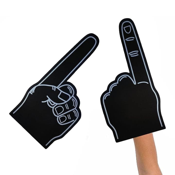 Genérico Foam Finger - Giant Foam Finger | Sports Foam Finger | 18 Inch Sports Fan Foam Finger, Cheerleading Foam Finger, Blank Foam Hand, Cheerleading Props For Sports Events Games School Business