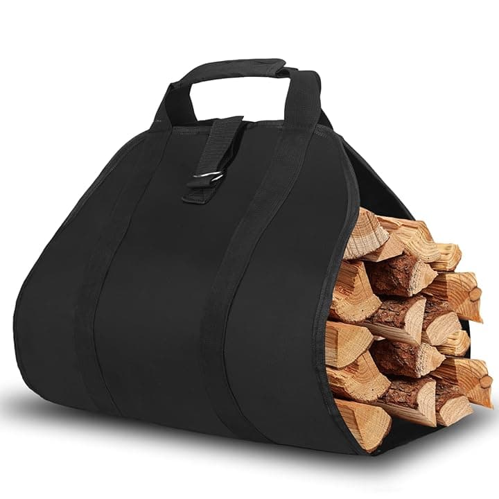 Borsa per Legna da Ardere, 600D Oxford Borsa di Stoccaggio in Legno, impermeabile Strato Interno in pvc, Portatile Pieghevole con Maniglie, Porta Legna per Camino, Stufe, Campeggio