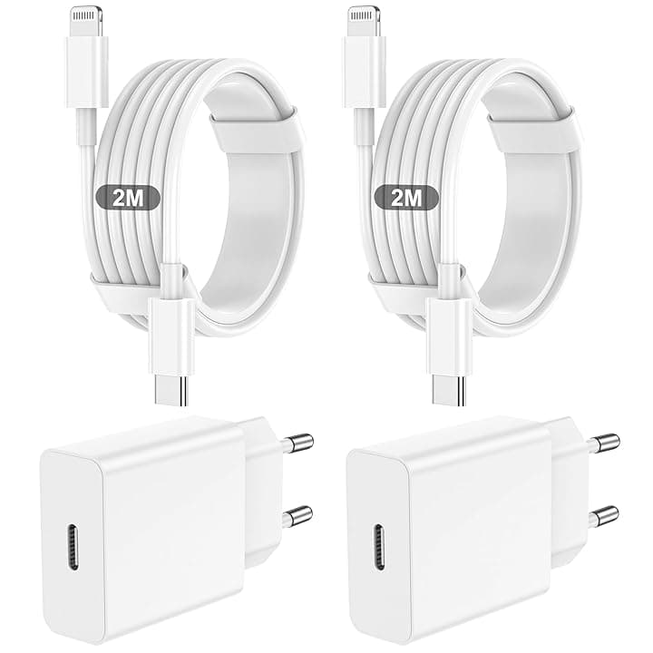 Caricatore per IPhone,2 Pack Caricabatterie USB C Rapido Alimentatore Presa With 2Pack 2M USB C- Lightning Spina Per IPhone 14/13/12/11/Pro/Pro Max/XS/XR/X/SE/iPad/Adattatore Caricabatteria Veloce